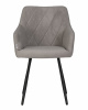 Стул обеденный DOBRIN ROBY, ЭМАЛЬ ЧЕРНЫЙ МУАР велюр Catania Smoke