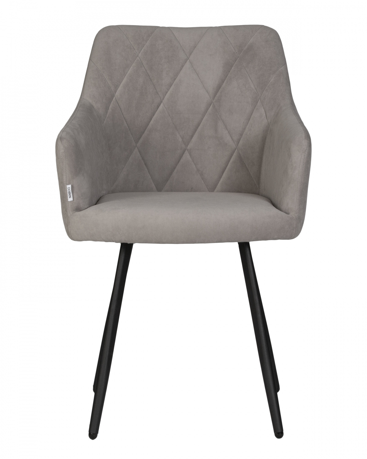 Стул обеденный DOBRIN ROBY, ЭМАЛЬ ЧЕРНЫЙ МУАР велюр Catania Smoke