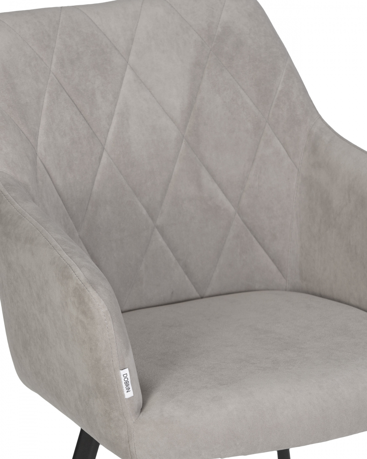 Стул обеденный DOBRIN ROBY, ЭМАЛЬ ЧЕРНЫЙ МУАР велюр Catania Smoke