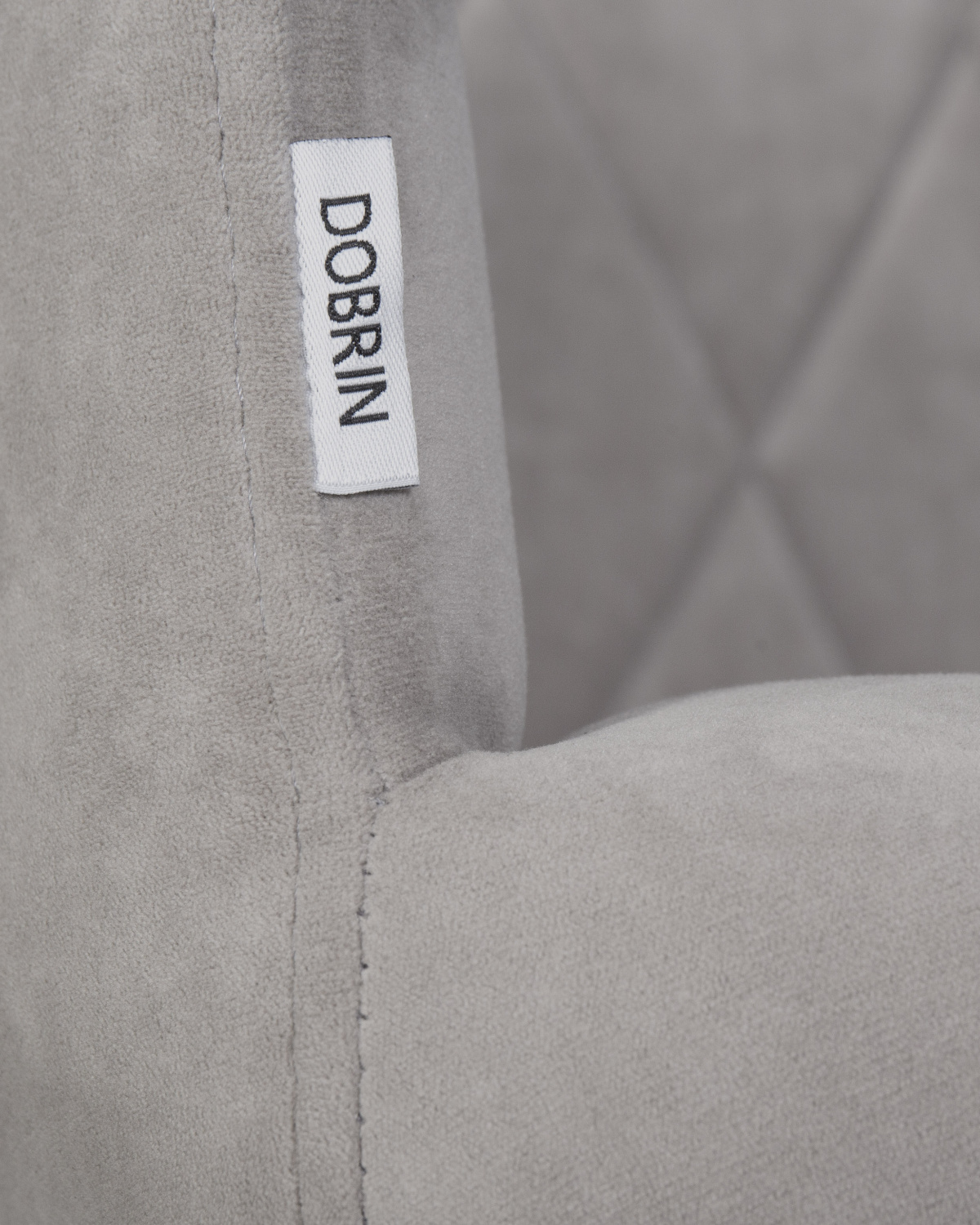 Стул обеденный DOBRIN ROBY, ЭМАЛЬ ЧЕРНЫЙ МУАР велюр Catania Smoke