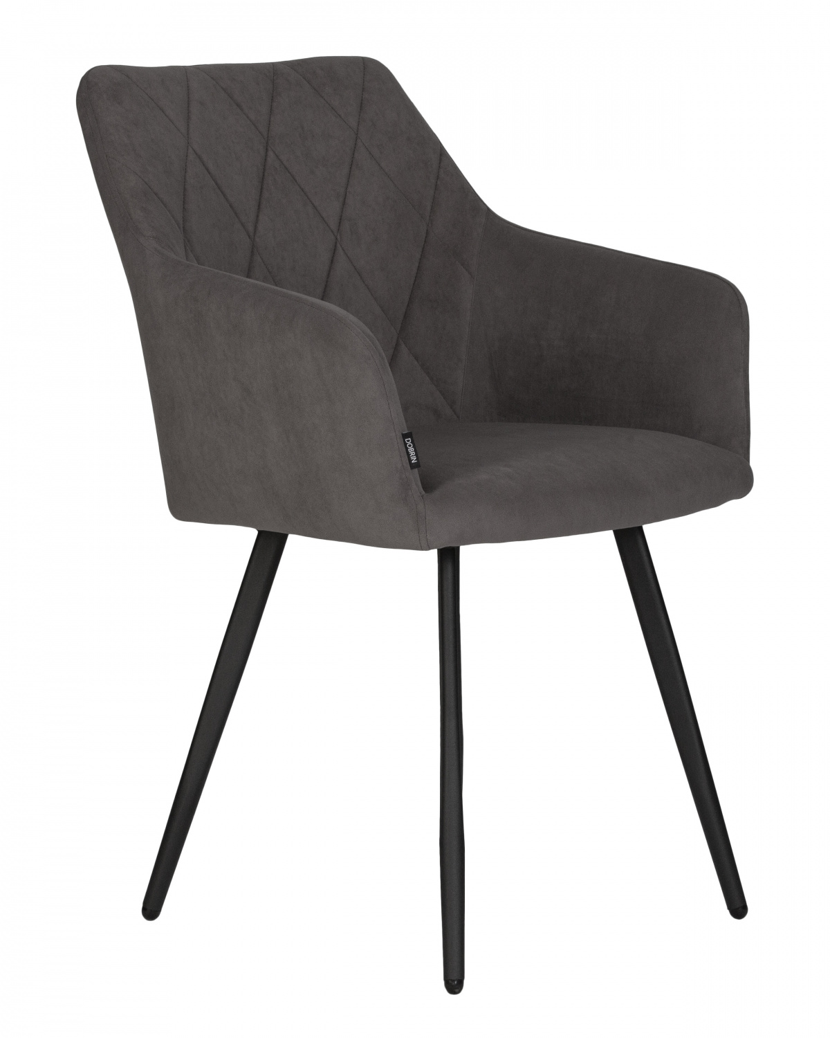 Стул обеденный DOBRIN ROBY, ЭМАЛЬ ЧЕРНЫЙ МУАР велюр Catania Chocolate