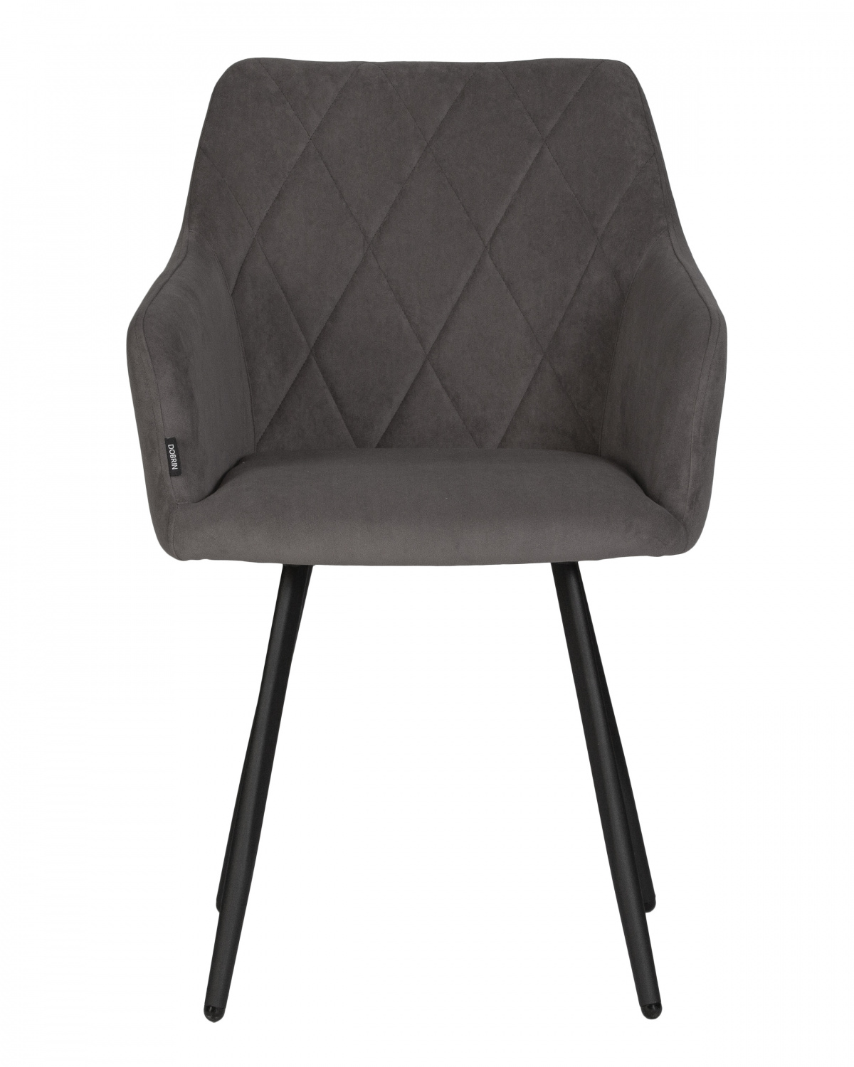 Стул обеденный DOBRIN ROBY, ЭМАЛЬ ЧЕРНЫЙ МУАР велюр Catania Chocolate