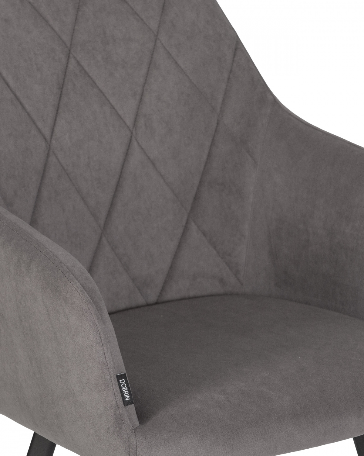 Стул обеденный DOBRIN ROBY, ЭМАЛЬ ЧЕРНЫЙ МУАР велюр Catania Chocolate