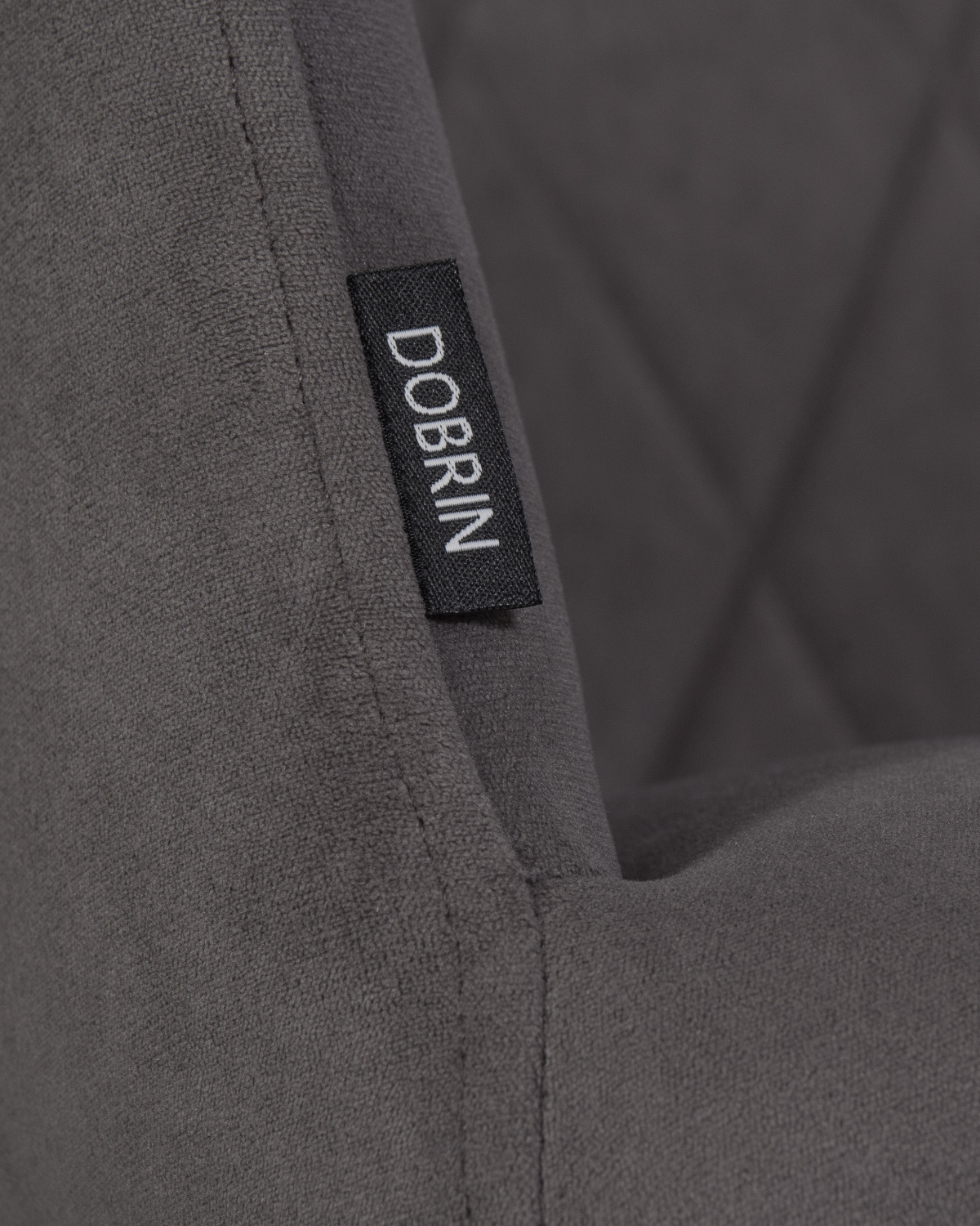 Стул обеденный DOBRIN ROBY, ЭМАЛЬ ЧЕРНЫЙ МУАР велюр Catania Chocolate