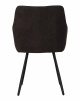 Стул обеденный DOBRIN ROBY, ЭМАЛЬ ЧЕРНЫЙ МУАР велюр Catania Espresso