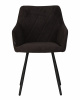 Стул обеденный DOBRIN ROBY, ЭМАЛЬ ЧЕРНЫЙ МУАР велюр Catania Espresso