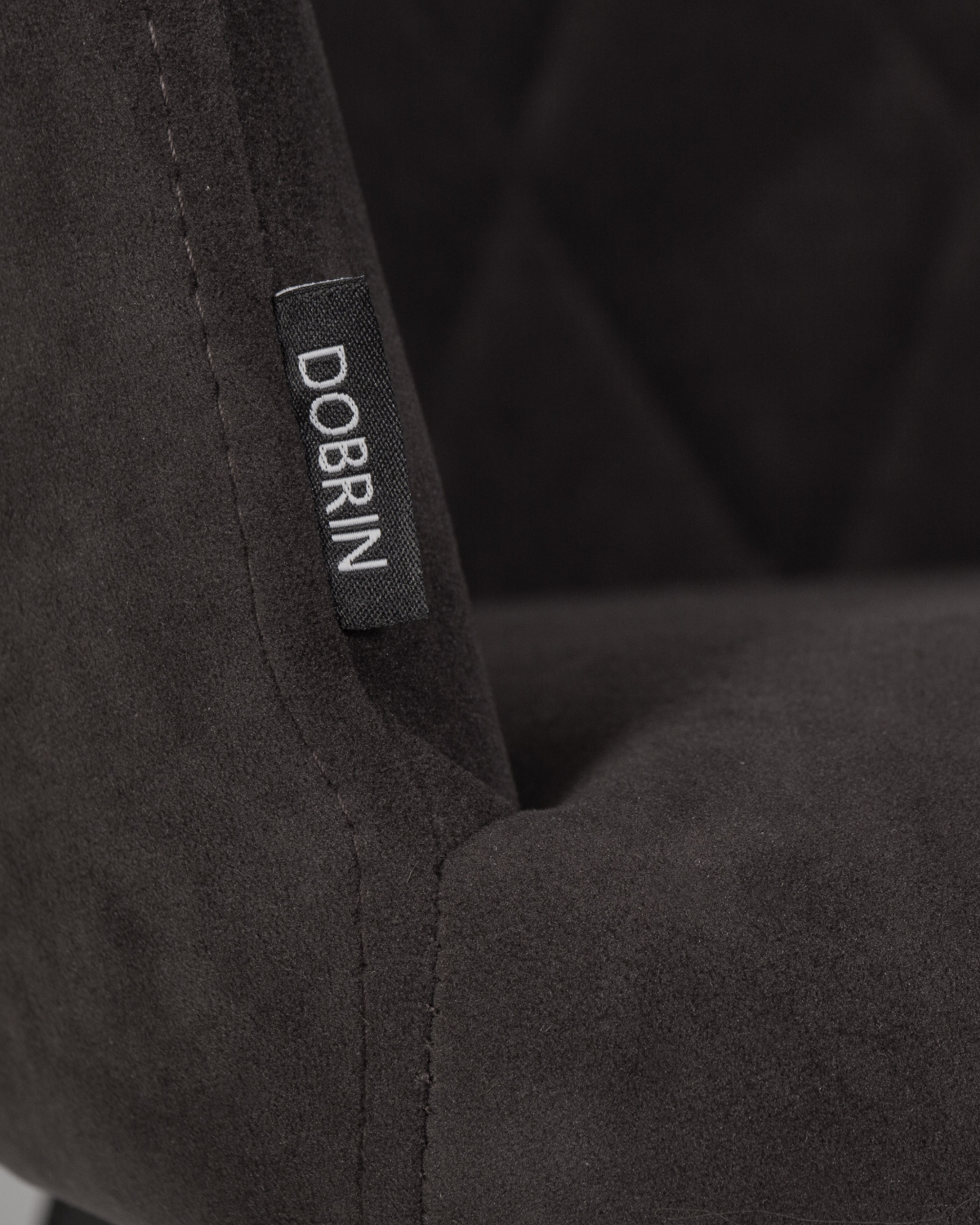 Стул обеденный DOBRIN ROBY, ЭМАЛЬ ЧЕРНЫЙ МУАР велюр Catania Espresso