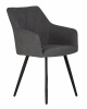 Стул обеденный DOBRIN ROBY, ЭМАЛЬ ЧЕРНЫЙ МУАР велюр Catania Silver