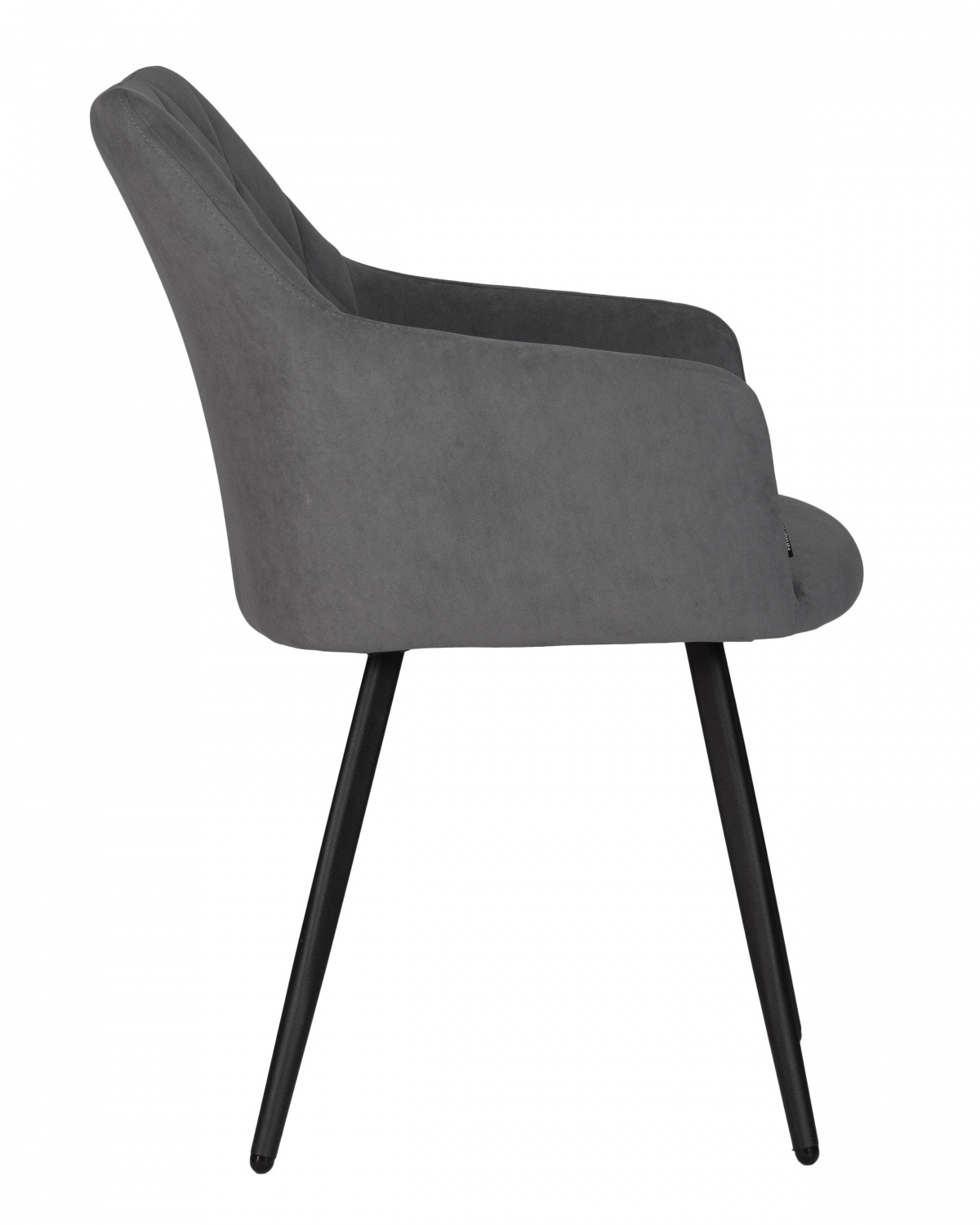 Стул обеденный DOBRIN ROBY, ЭМАЛЬ ЧЕРНЫЙ МУАР велюр Catania Silver