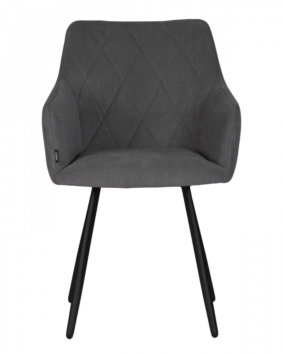 Стул обеденный DOBRIN ROBY, ЭМАЛЬ ЧЕРНЫЙ МУАР велюр Catania Silver