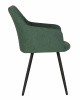 Стул обеденный DOBRIN ROBY, ЭМАЛЬ ЧЕРНЫЙ МУАР велюр Catania Izumrud
