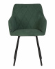 Стул обеденный DOBRIN ROBY, ЭМАЛЬ ЧЕРНЫЙ МУАР велюр Catania Izumrud