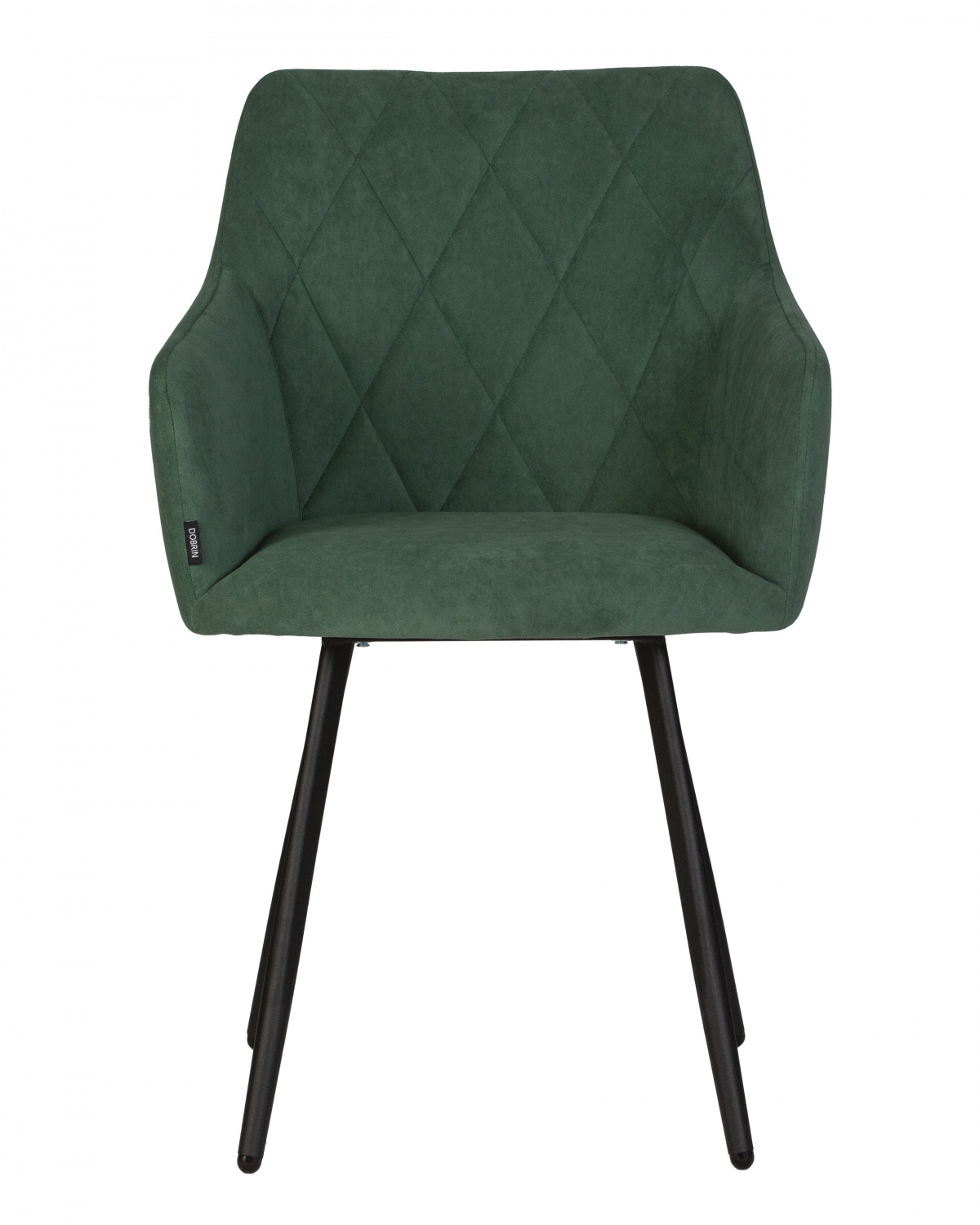 Стул обеденный DOBRIN ROBY, ЭМАЛЬ ЧЕРНЫЙ МУАР велюр Catania Izumrud