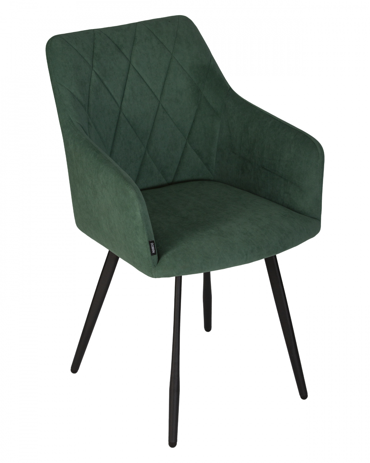 Стул обеденный DOBRIN ROBY, ЭМАЛЬ ЧЕРНЫЙ МУАР велюр Catania Izumrud