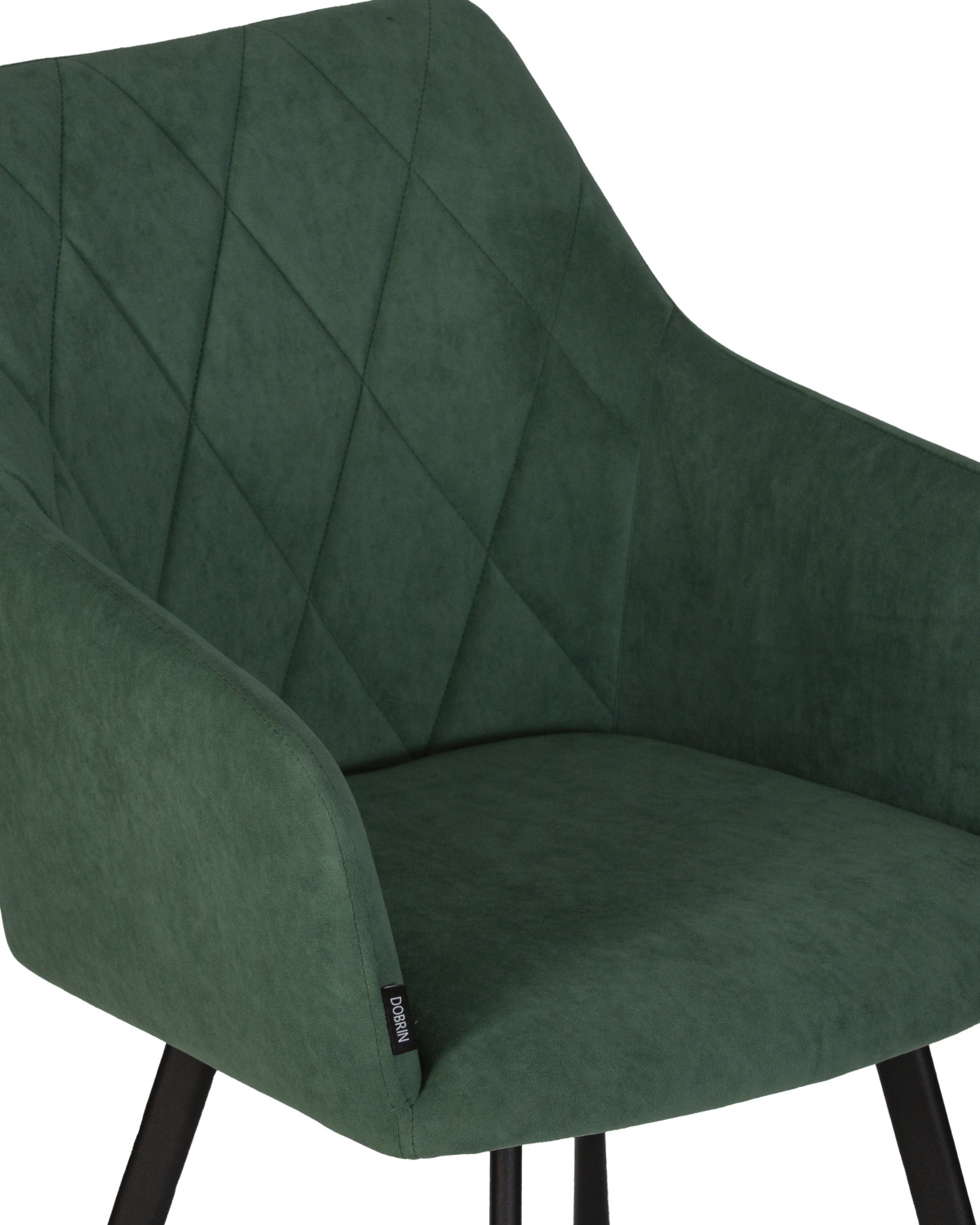 Стул обеденный DOBRIN ROBY, ЭМАЛЬ ЧЕРНЫЙ МУАР велюр Catania Izumrud