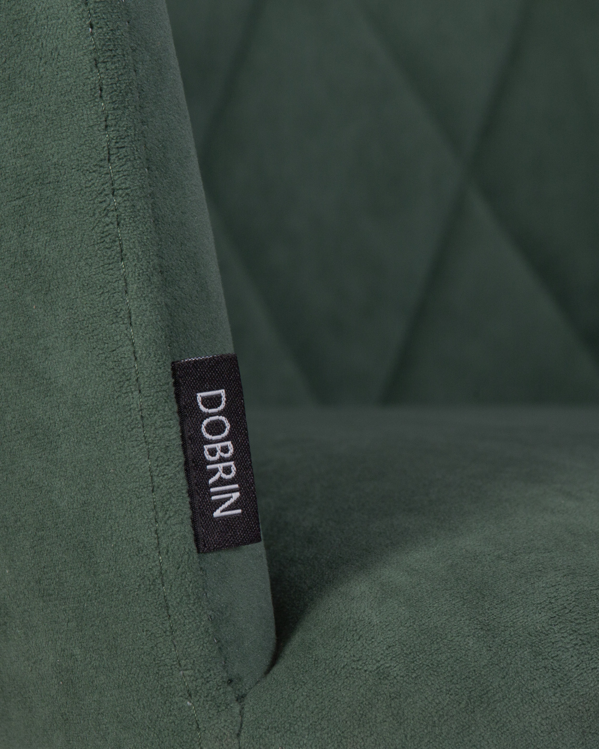 Стул обеденный DOBRIN ROBY, ЭМАЛЬ ЧЕРНЫЙ МУАР велюр Catania Izumrud