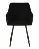Стул обеденный DOBRIN ROBY, ЭМАЛЬ ЧЕРНЫЙ МУАР велюр Catania Black