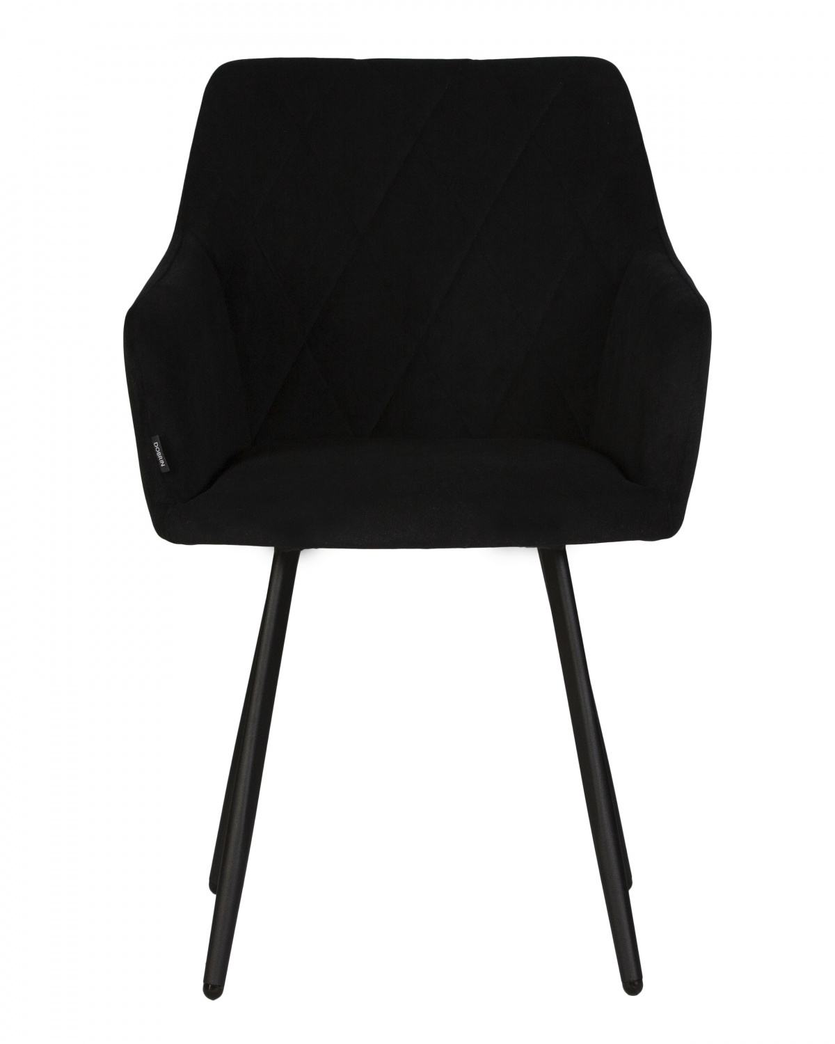 Стул обеденный DOBRIN ROBY, ЭМАЛЬ ЧЕРНЫЙ МУАР велюр Catania Black