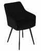 Стул обеденный DOBRIN ROBY, ЭМАЛЬ ЧЕРНЫЙ МУАР велюр Catania Black