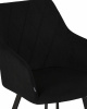 Стул обеденный DOBRIN ROBY, ЭМАЛЬ ЧЕРНЫЙ МУАР велюр Catania Black