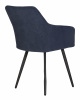 Стул обеденный DOBRIN ROBY, ЭМАЛЬ ЧЕРНЫЙ МУАР велюр Catania Dark Blue