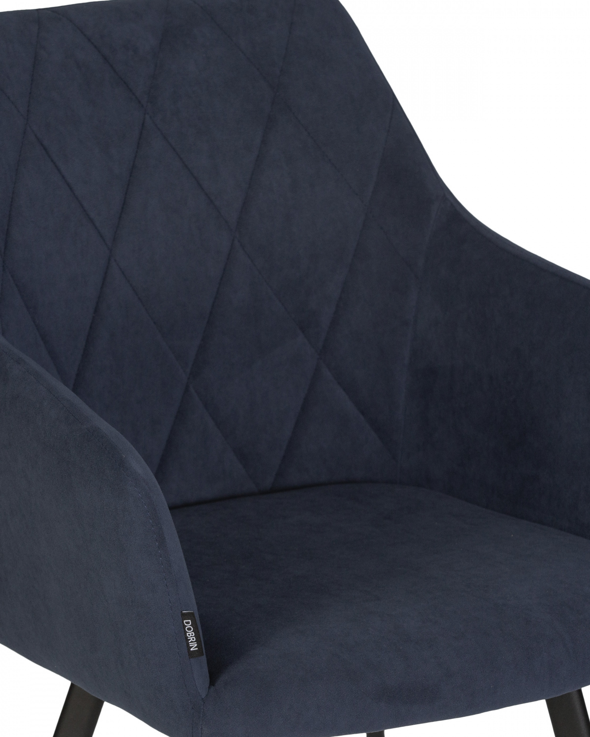 Стул обеденный DOBRIN ROBY, ЭМАЛЬ ЧЕРНЫЙ МУАР велюр Catania Dark Blue