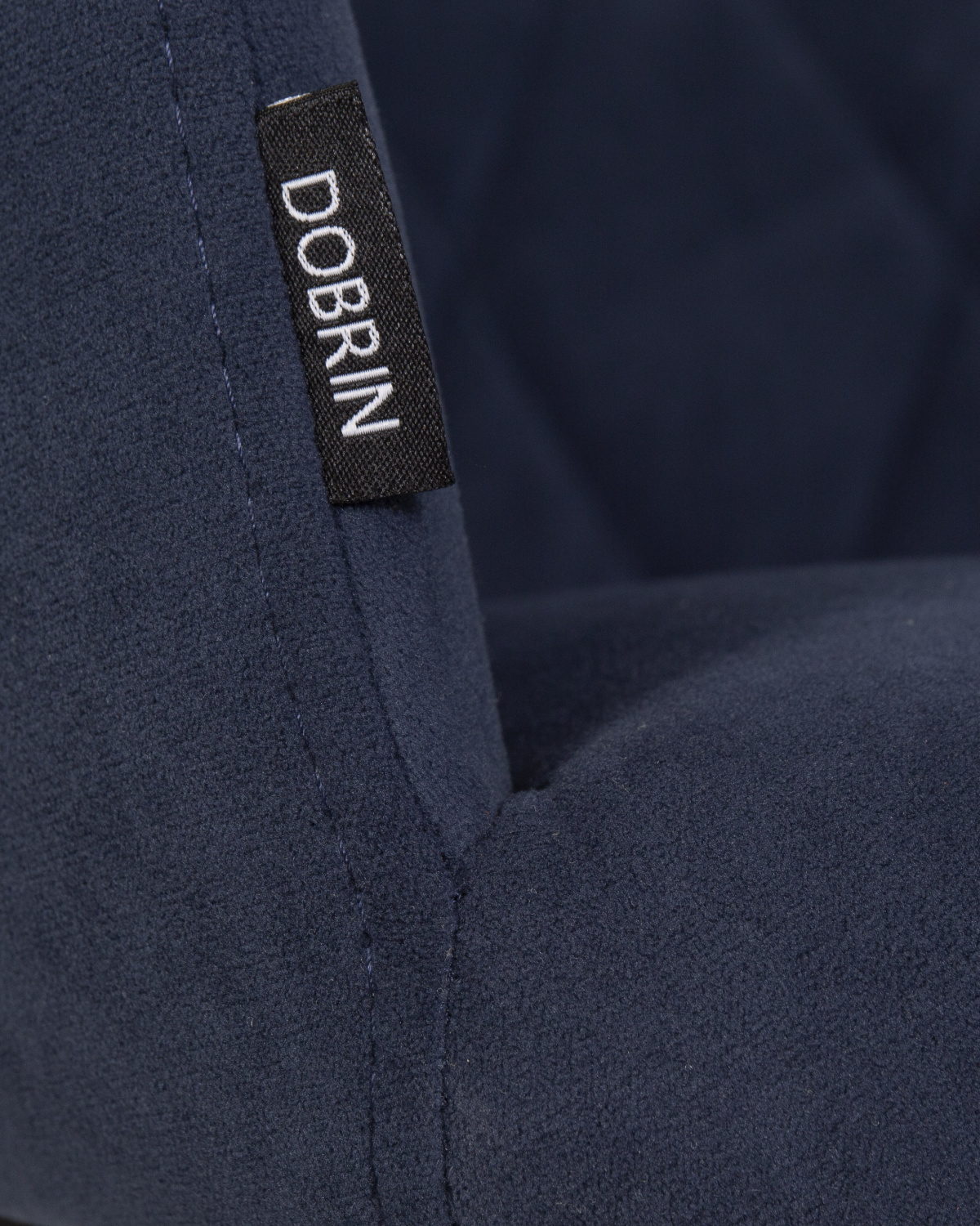 Стул обеденный DOBRIN ROBY, ЭМАЛЬ ЧЕРНЫЙ МУАР велюр Catania Dark Blue