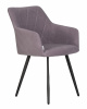 Стул обеденный DOBRIN ROBY, ЭМАЛЬ ЧЕРНЫЙ МУАР велюр Catania Lavender