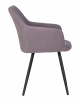 Стул обеденный DOBRIN ROBY, ЭМАЛЬ ЧЕРНЫЙ МУАР велюр Catania Lavender