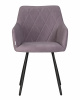 Стул обеденный DOBRIN ROBY, ЭМАЛЬ ЧЕРНЫЙ МУАР велюр Catania Lavender