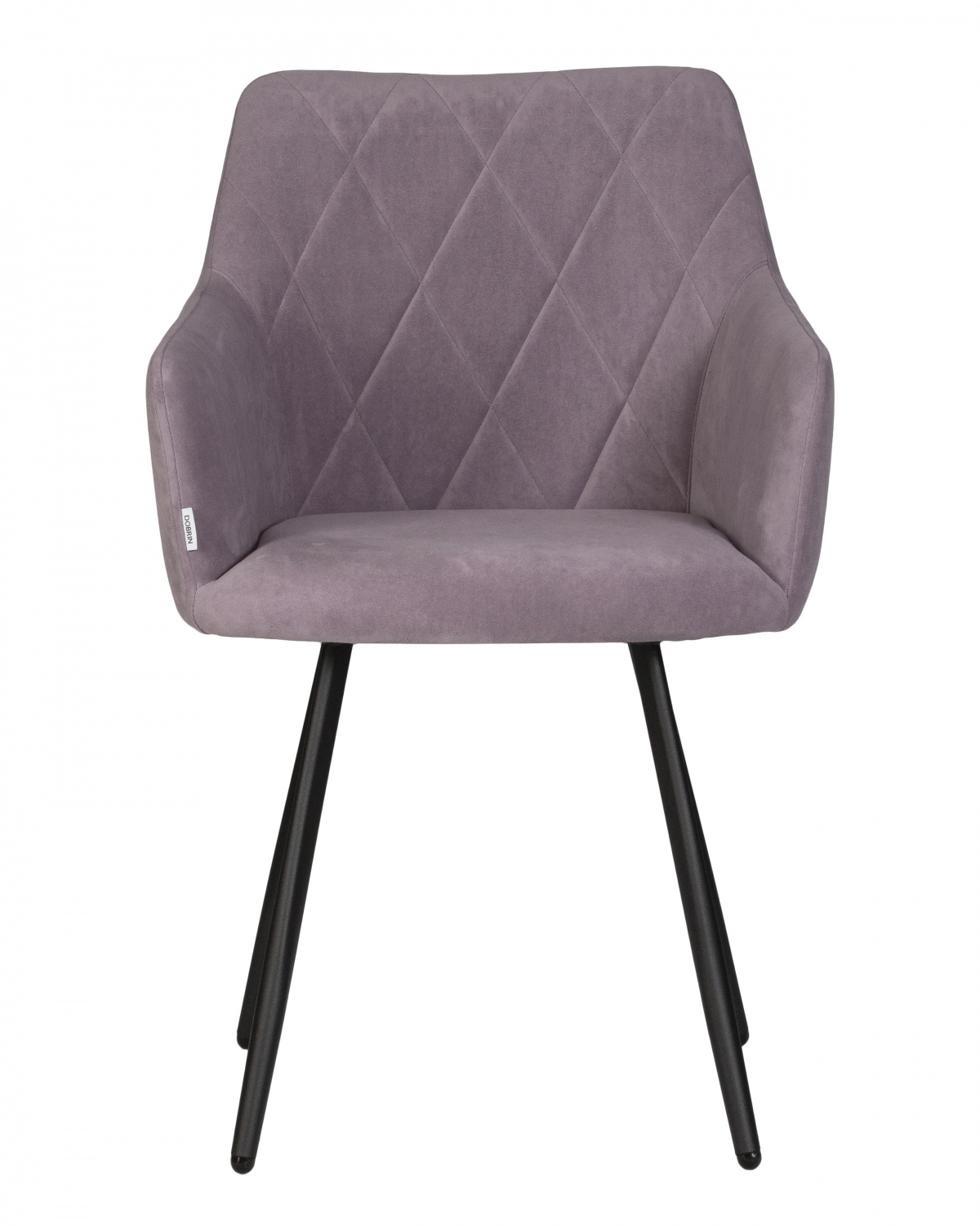 Стул обеденный DOBRIN ROBY, ЭМАЛЬ ЧЕРНЫЙ МУАР велюр Catania Lavender