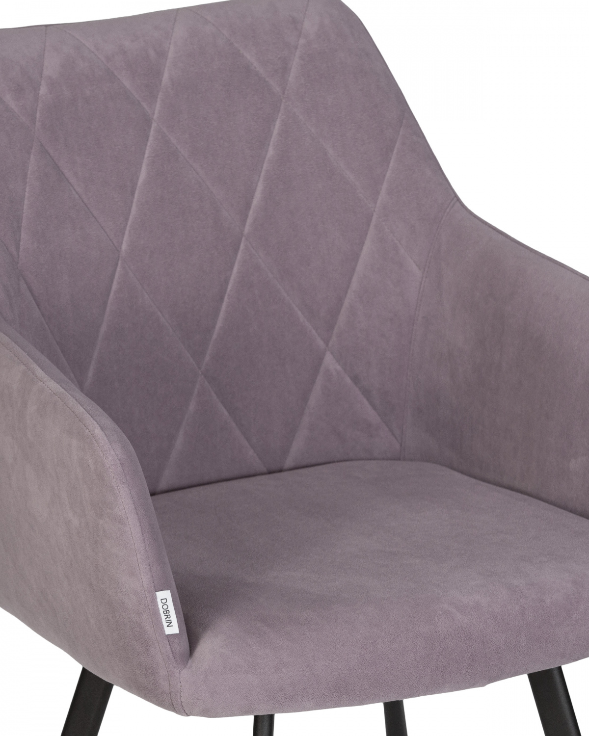 Стул обеденный DOBRIN ROBY, ЭМАЛЬ ЧЕРНЫЙ МУАР велюр Catania Lavender