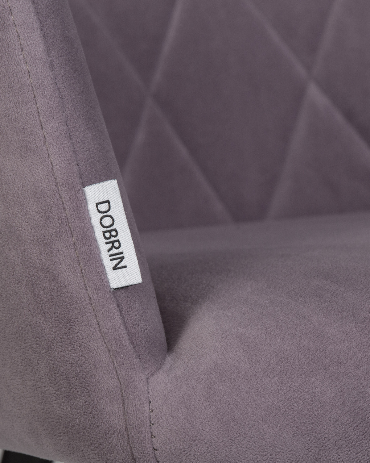 Стул обеденный DOBRIN ROBY, ЭМАЛЬ ЧЕРНЫЙ МУАР велюр Catania Lavender