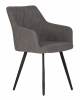 Стул обеденный DOBRIN ROBY, ЭМАЛЬ ЧЕРНЫЙ МУАР велюр Catania Stone