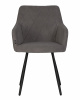 Стул обеденный DOBRIN ROBY, ЭМАЛЬ ЧЕРНЫЙ МУАР велюр Catania Stone