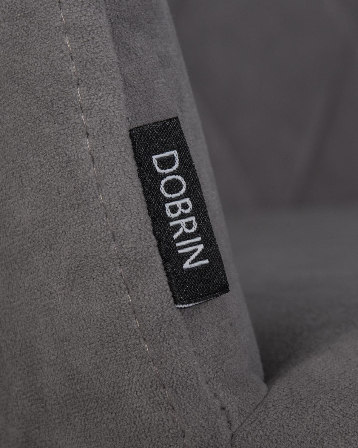 Стул обеденный DOBRIN ROBY, ЭМАЛЬ ЧЕРНЫЙ МУАР велюр Catania Stone