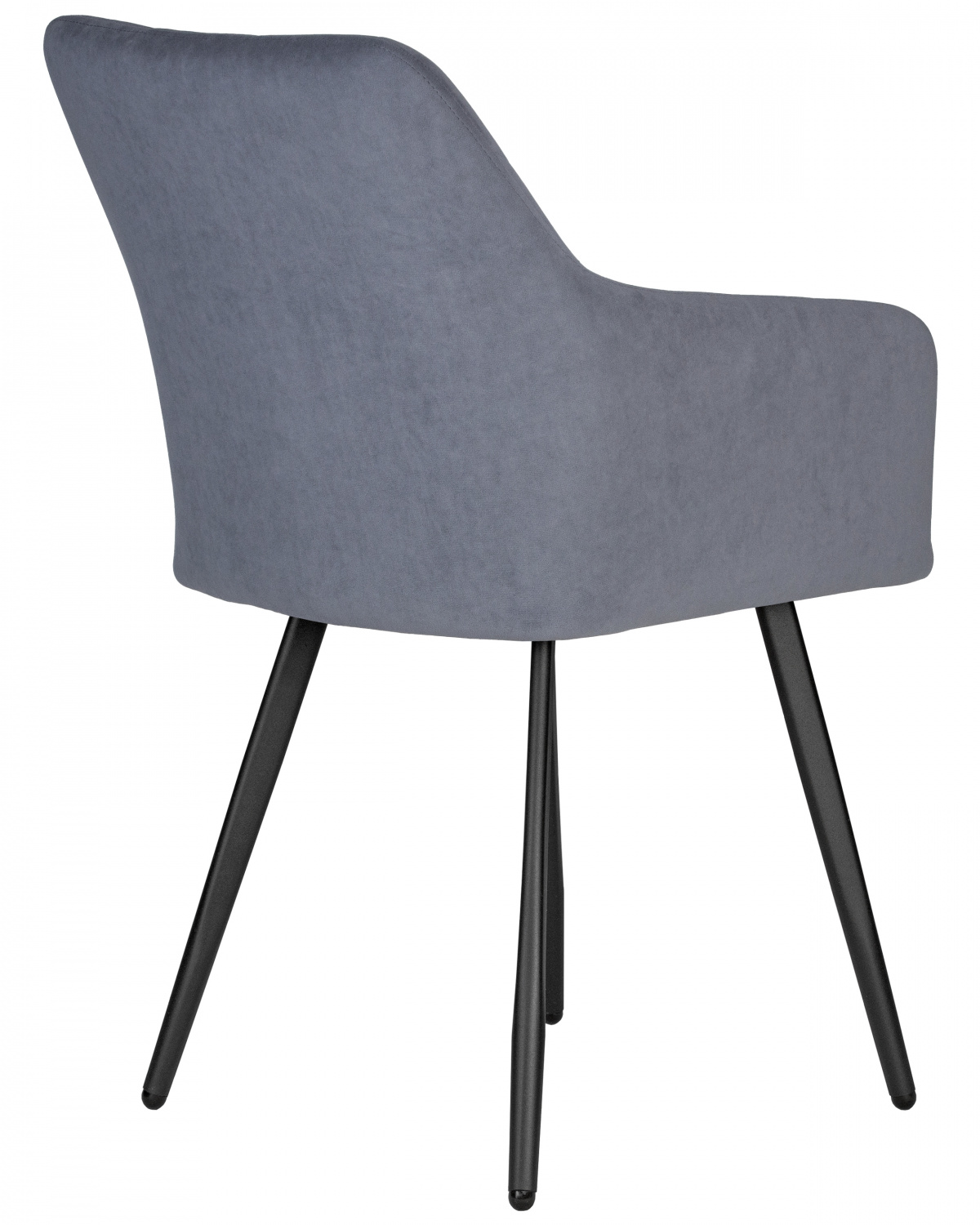 Стул обеденный DOBRIN ROBY, ЭМАЛЬ ЧЕРНЫЙ МУАР велюр Catania Steel