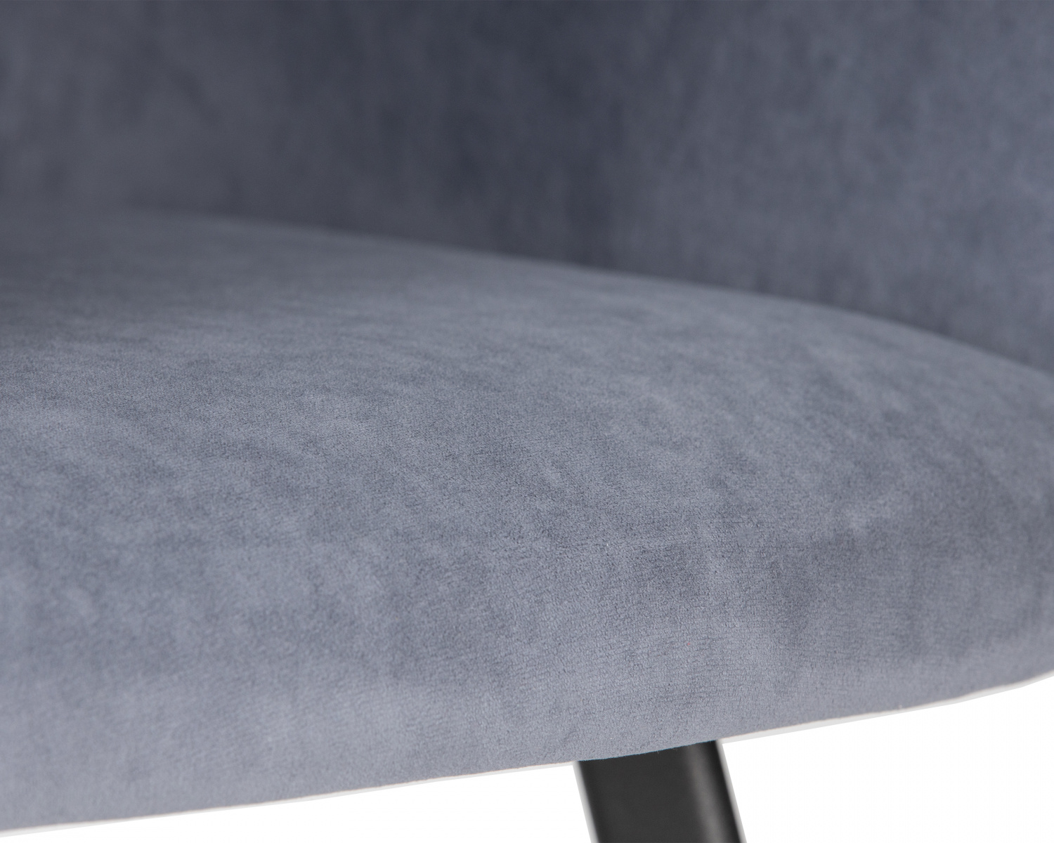 Стул обеденный DOBRIN ROBY, ЭМАЛЬ ЧЕРНЫЙ МУАР велюр Catania Steel