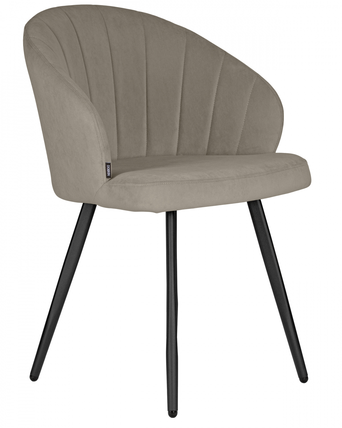 Стул обеденный DOBRIN NAOMI, ЭМАЛЬ ЧЕРНЫЙ МУАР велюр Catania Cocoa