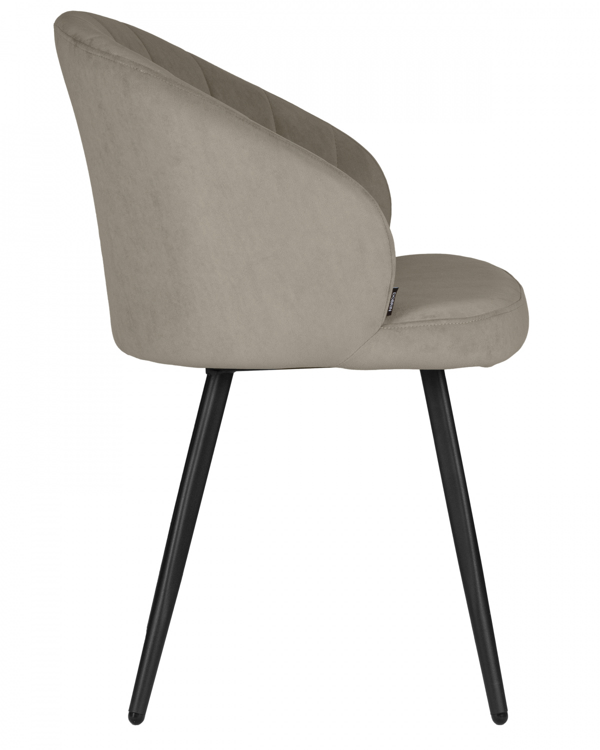 Стул обеденный DOBRIN NAOMI, ЭМАЛЬ ЧЕРНЫЙ МУАР велюр Catania Cocoa