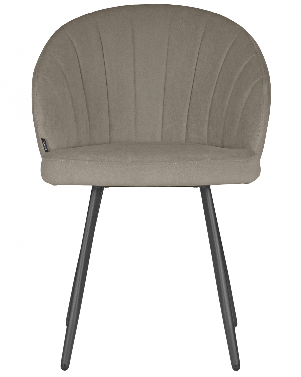 Стул обеденный DOBRIN NAOMI, ЭМАЛЬ ЧЕРНЫЙ МУАР велюр Catania Cocoa