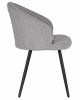 Стул обеденный DOBRIN NAOMI, ЭМАЛЬ ЧЕРНЫЙ МУАР велюр Catania Smoke