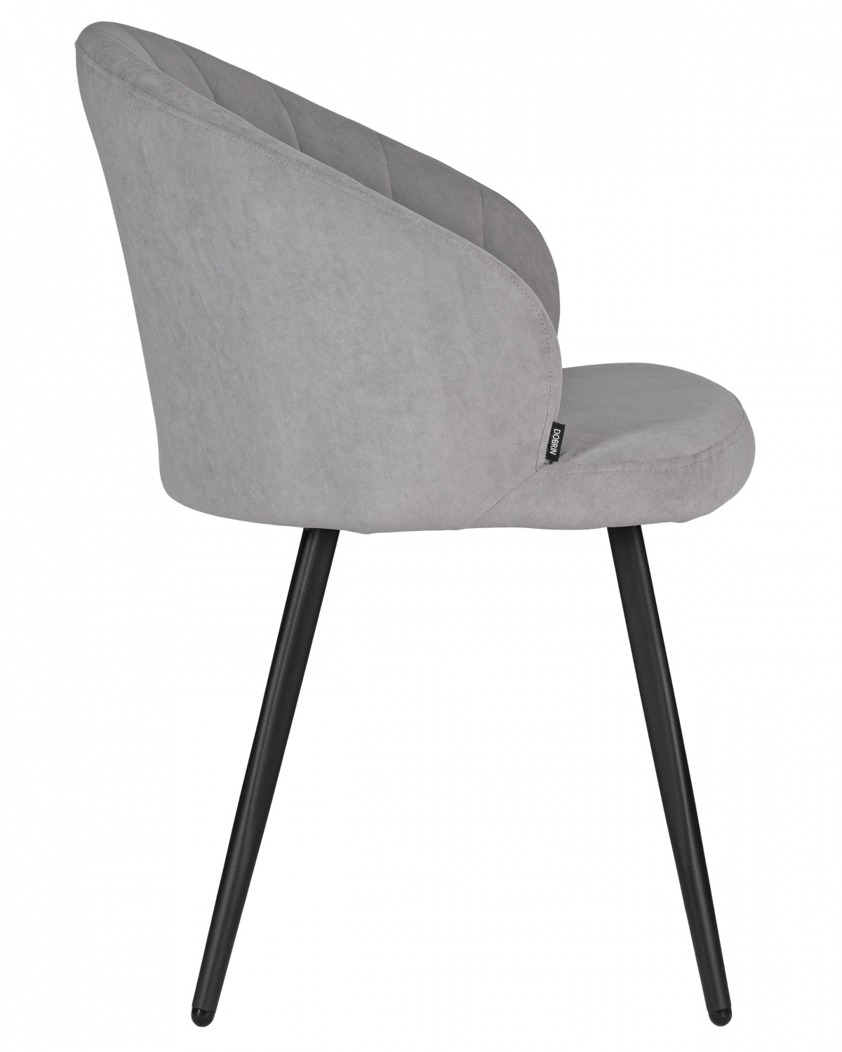 Стул обеденный DOBRIN NAOMI, ЭМАЛЬ ЧЕРНЫЙ МУАР велюр Catania Smoke