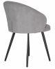 Стул обеденный DOBRIN NAOMI, ЭМАЛЬ ЧЕРНЫЙ МУАР велюр Catania Smoke
