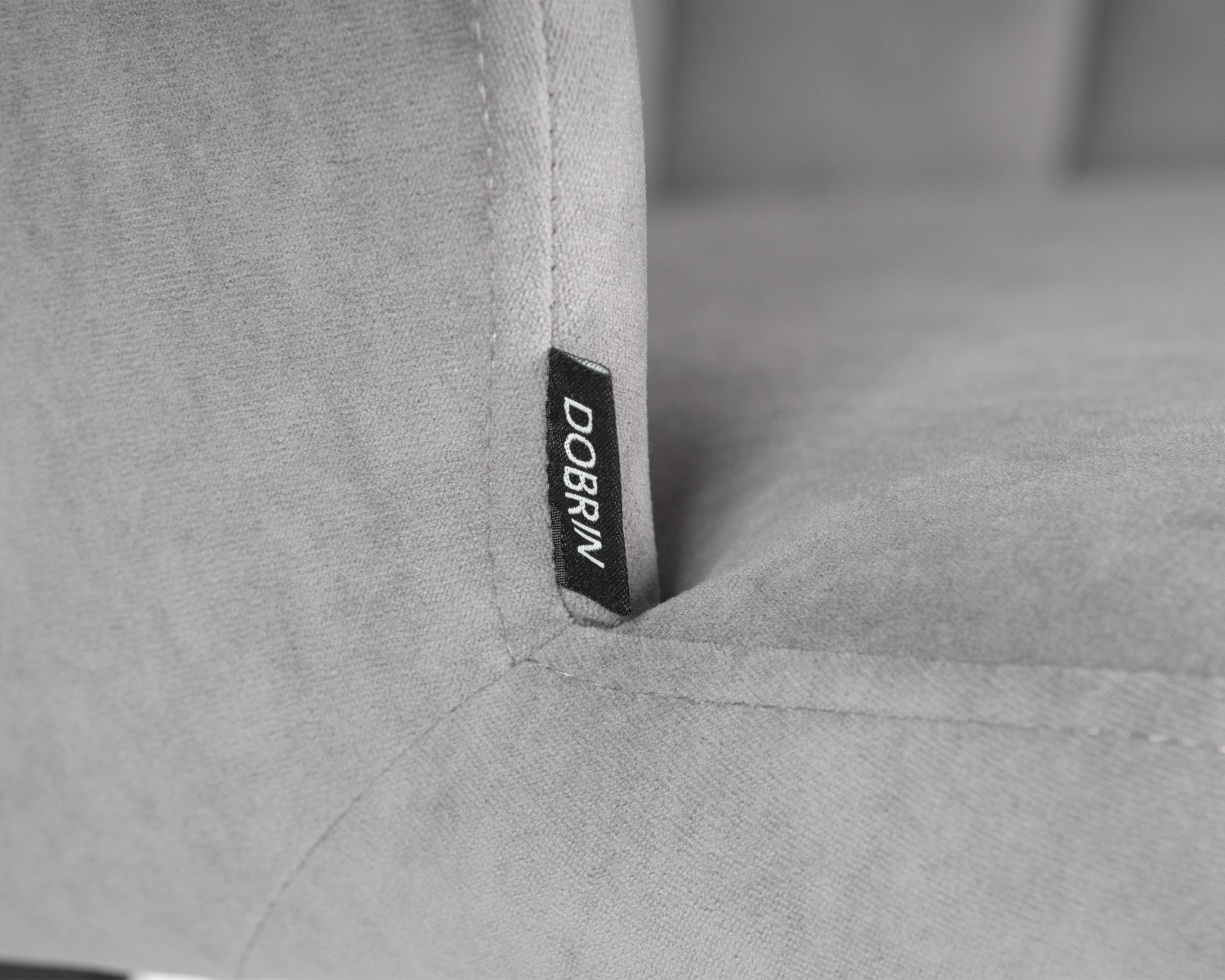 Стул обеденный DOBRIN NAOMI, ЭМАЛЬ ЧЕРНЫЙ МУАР велюр Catania Smoke