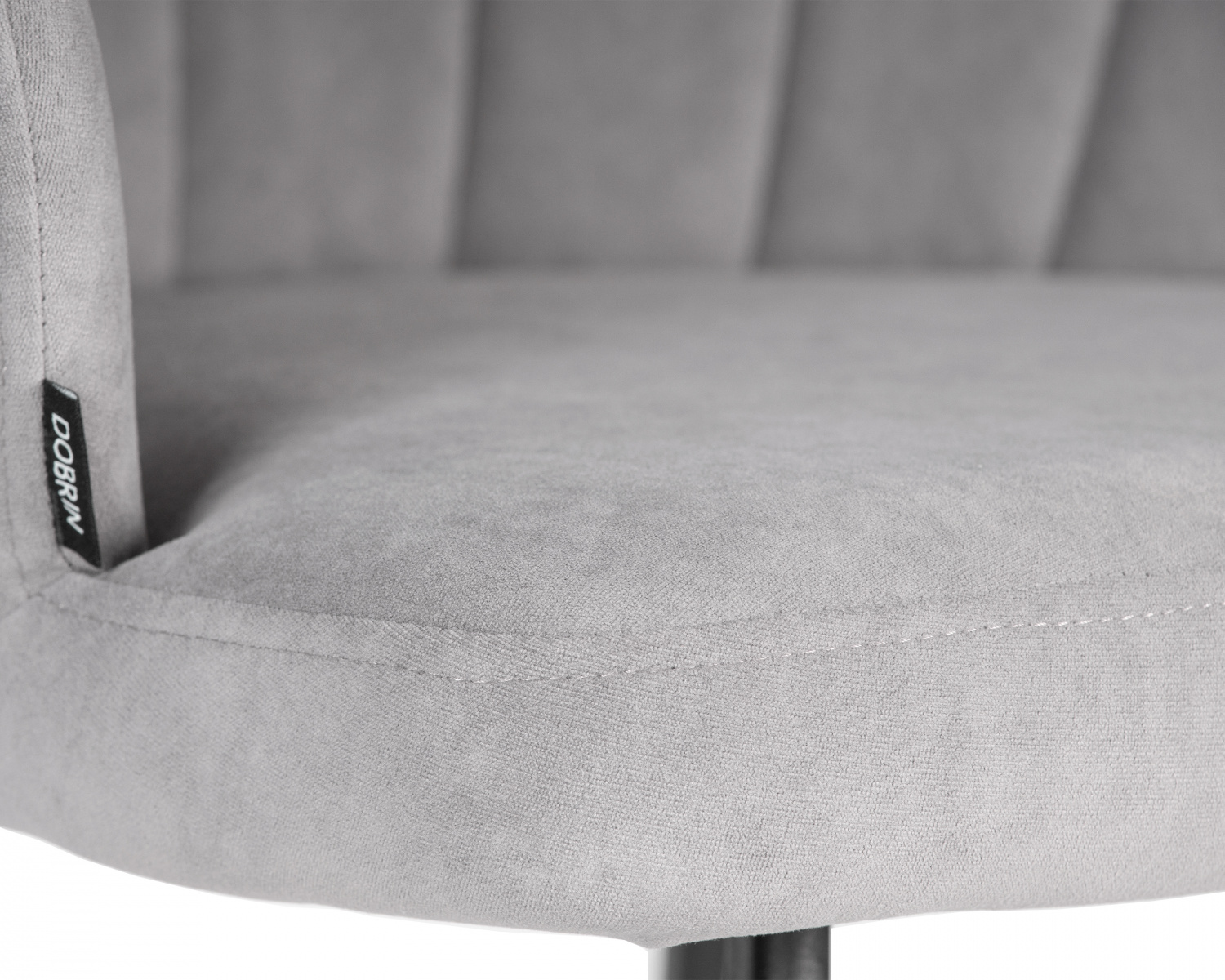 Стул обеденный DOBRIN NAOMI, ЭМАЛЬ ЧЕРНЫЙ МУАР велюр Catania Smoke