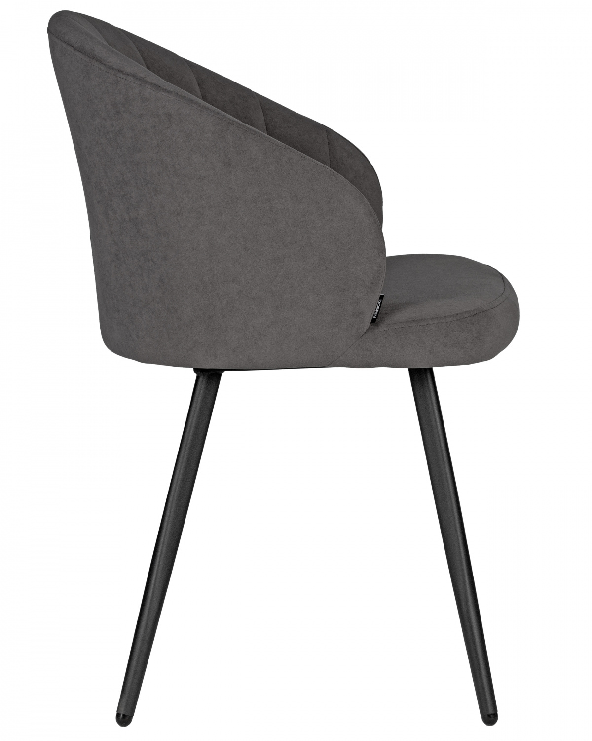 Стул обеденный DOBRIN NAOMI, ЭМАЛЬ ЧЕРНЫЙ МУАР велюр Catania Chocolate