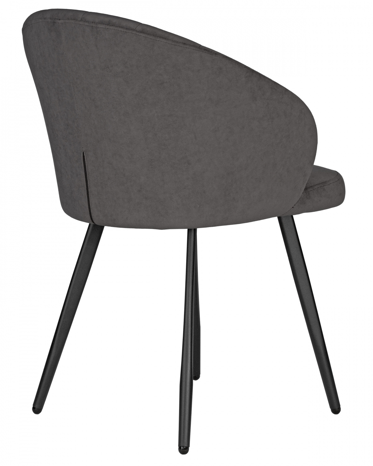 Стул обеденный DOBRIN NAOMI, ЭМАЛЬ ЧЕРНЫЙ МУАР велюр Catania Chocolate