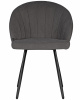 Стул обеденный DOBRIN NAOMI, ЭМАЛЬ ЧЕРНЫЙ МУАР велюр Catania Chocolate