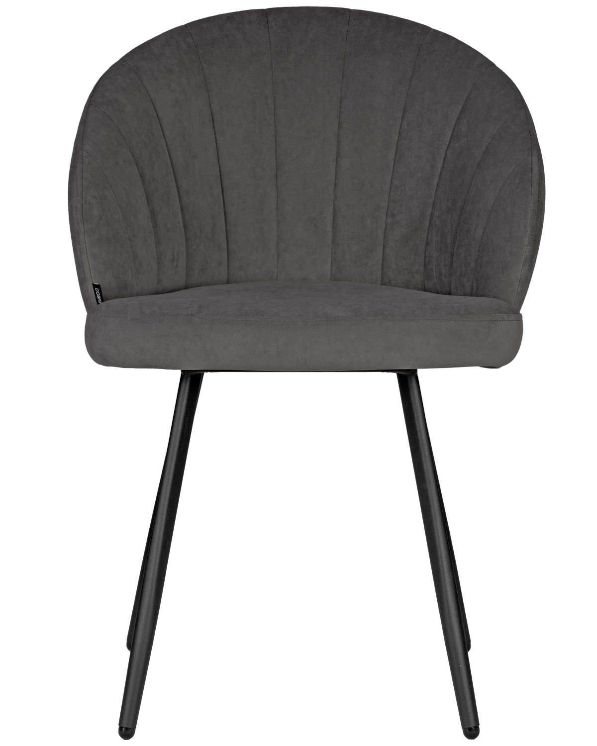 Стул обеденный DOBRIN NAOMI, ЭМАЛЬ ЧЕРНЫЙ МУАР велюр Catania Chocolate